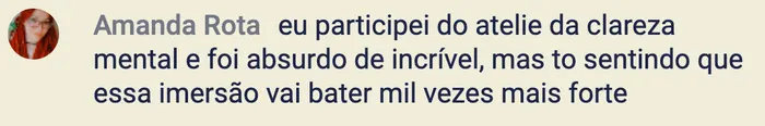 relato de amanda rota sobre a imersão